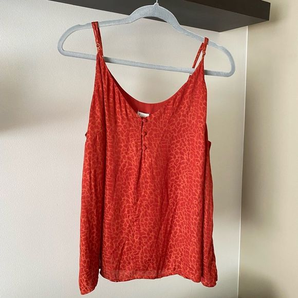 a new day Tops - A New Day Orange Cheetah Print Silky Tank Top Size XL